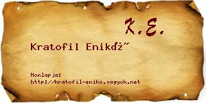 Kratofil Enikő névjegykártya